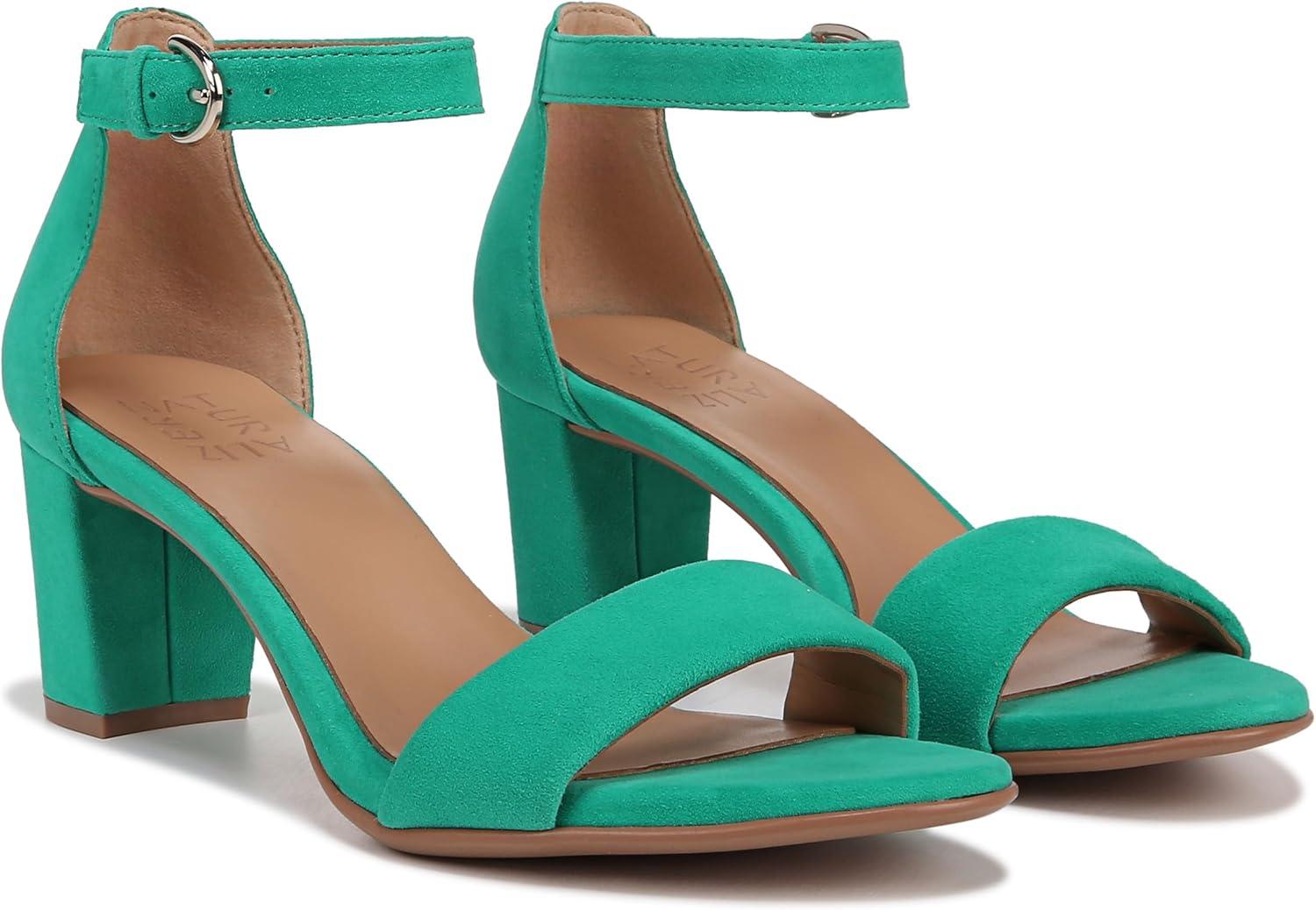 imageNaturalizer Womens Vera Ankle Strap Block Heel Dress SandalJade Green Suede