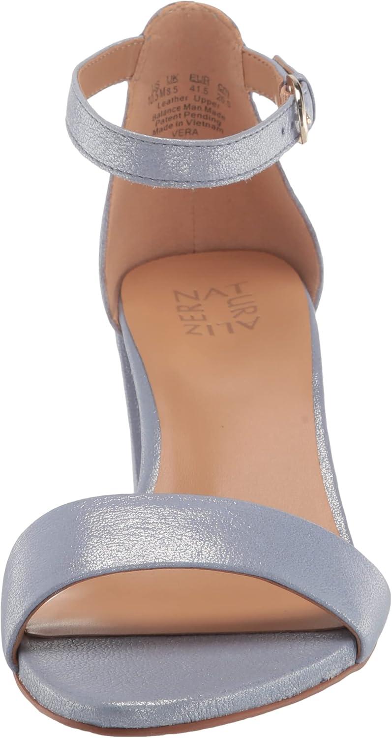 imageNaturalizer Womens Vera Ankle Strap Block Heel Dress SandalLavender Metallic Leather