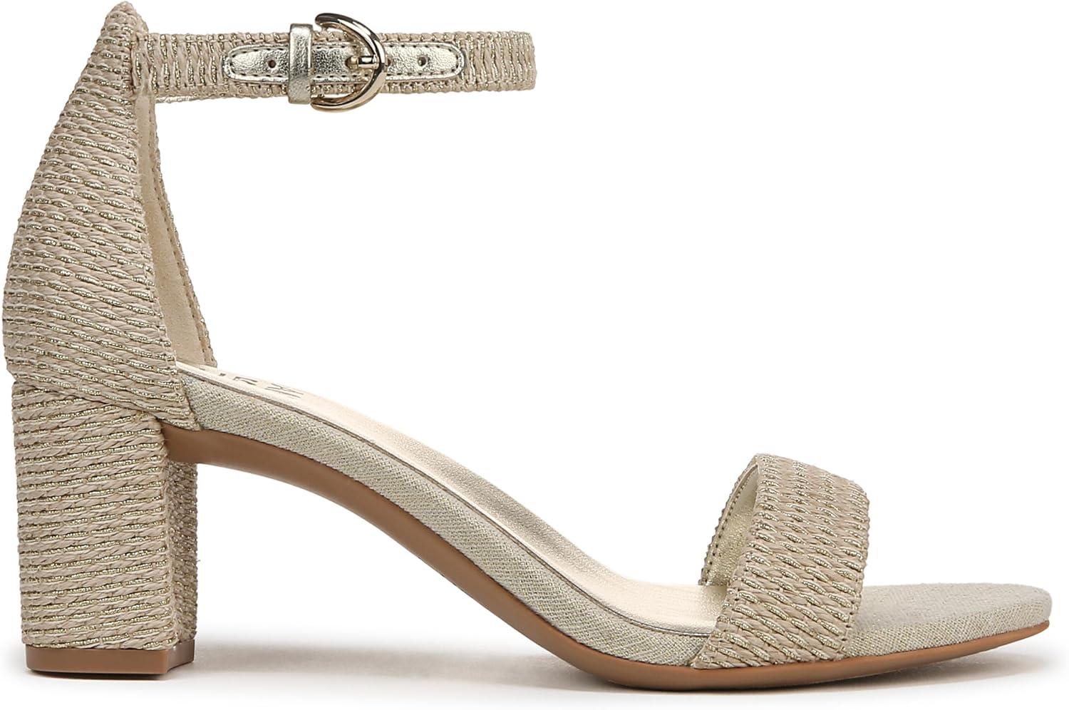 imageNaturalizer Womens Vera Ankle Strap Block Heel Dress SandalNaturalGold Multi