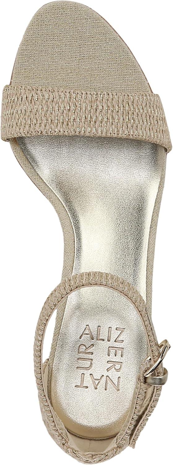 imageNaturalizer Womens Vera Ankle Strap Block Heel Dress SandalNaturalGold Multi