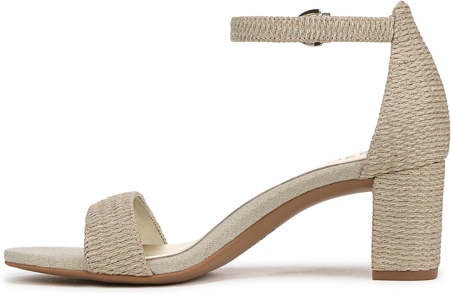 imageNaturalizer Womens Vera Ankle Strap Block Heel Dress SandalNaturalGold Multi