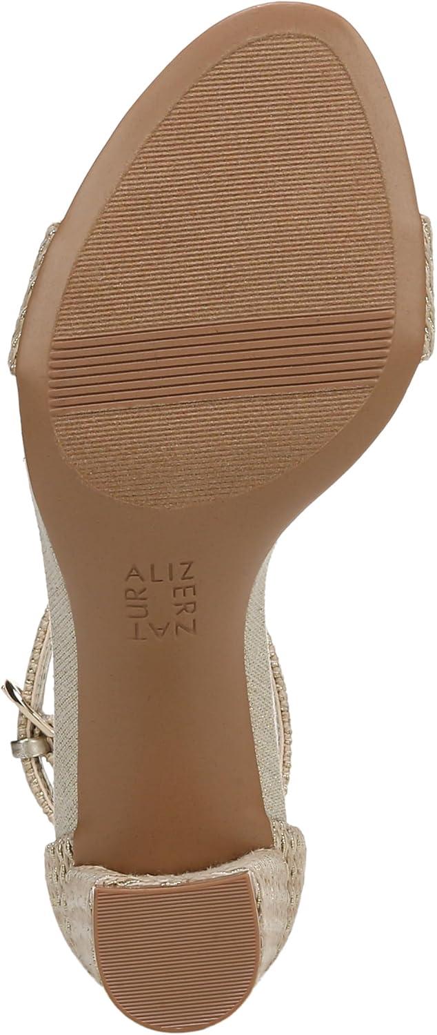 imageNaturalizer Womens Vera Ankle Strap Block Heel Dress SandalNaturalGold Multi