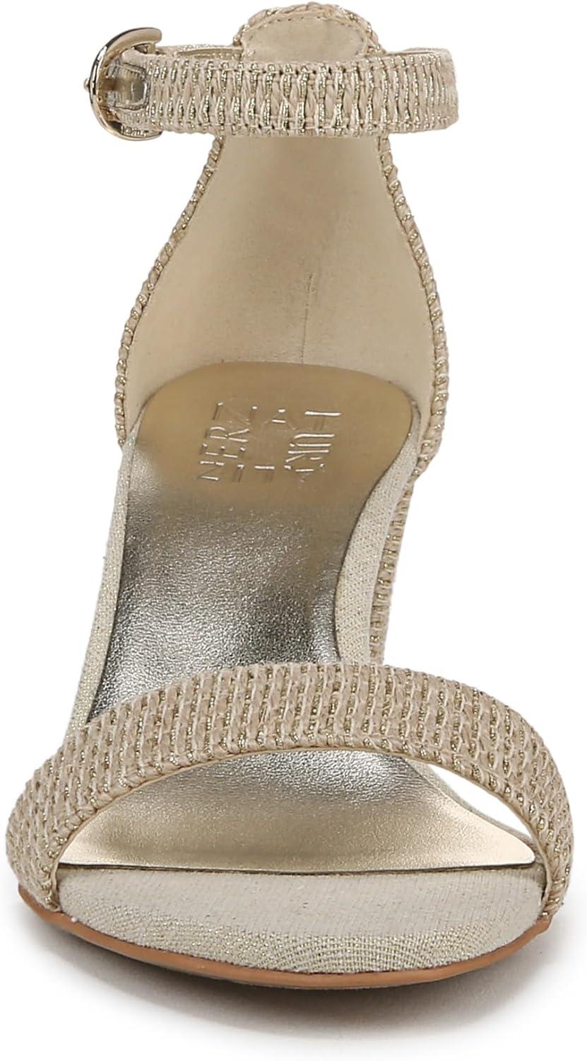 imageNaturalizer Womens Vera Ankle Strap Block Heel Dress SandalNaturalGold Multi