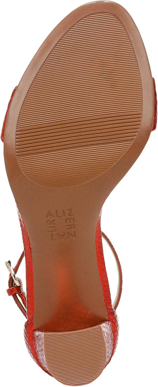 imageNaturalizer Womens Vera Ankle Strap Block Heel Dress SandalOrange Metallic Snake