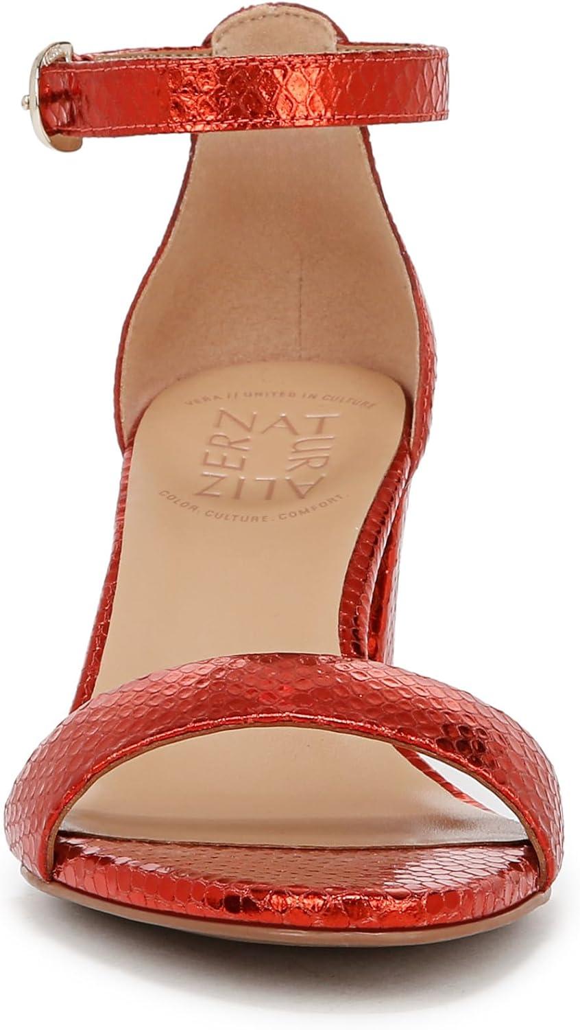 imageNaturalizer Womens Vera Ankle Strap Block Heel Dress SandalOrange Metallic Snake