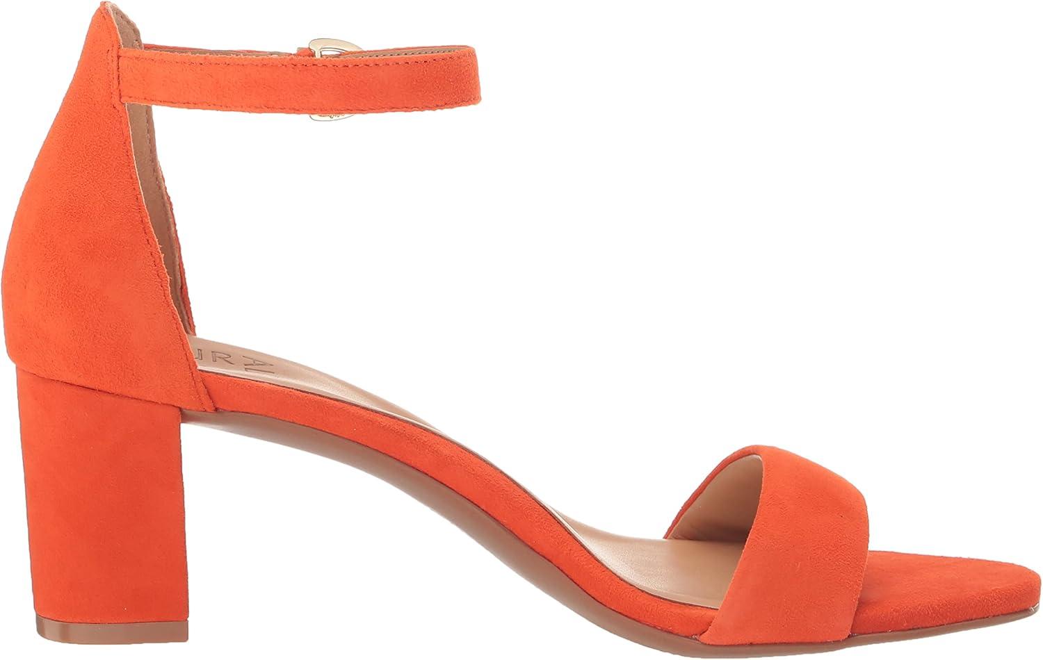 imageNaturalizer Womens Vera Ankle Strap Block Heel Dress SandalOrange Pop Suede