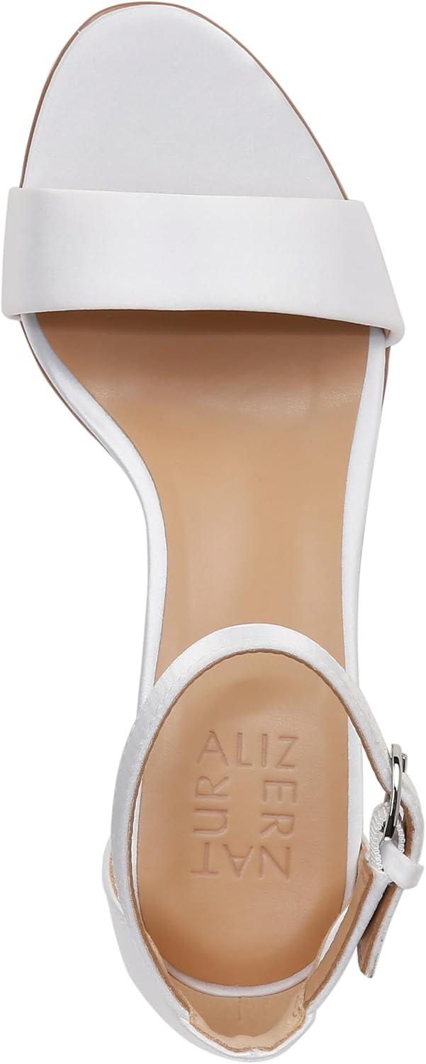 imageNaturalizer Womens Vera Ankle Strap Block Heel Dress SandalPearl White Satin