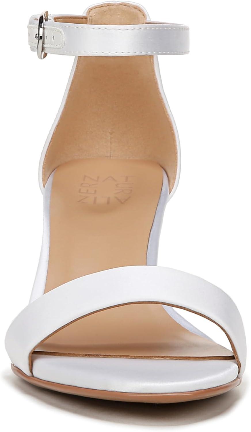 imageNaturalizer Womens Vera Ankle Strap Block Heel Dress SandalPearl White Satin