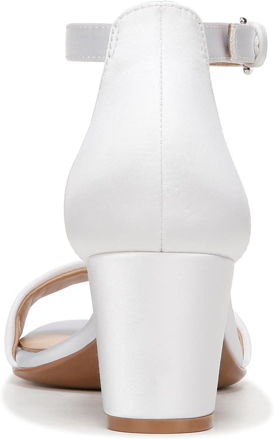 imageNaturalizer Womens Vera Ankle Strap Block Heel Dress SandalPearl White Satin