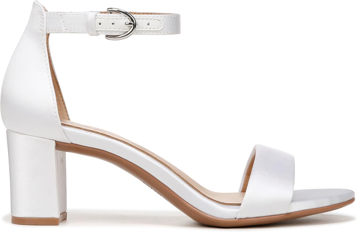 imageNaturalizer Womens Vera Ankle Strap Block Heel Dress SandalPearl White Satin