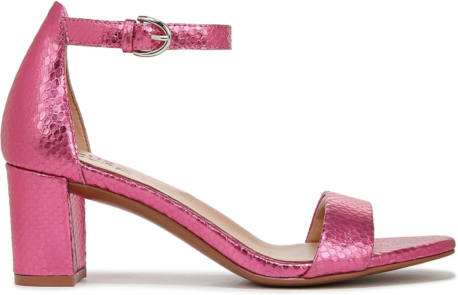 imageNaturalizer Womens Vera Ankle Strap Block Heel Dress SandalPink Metallic Snake