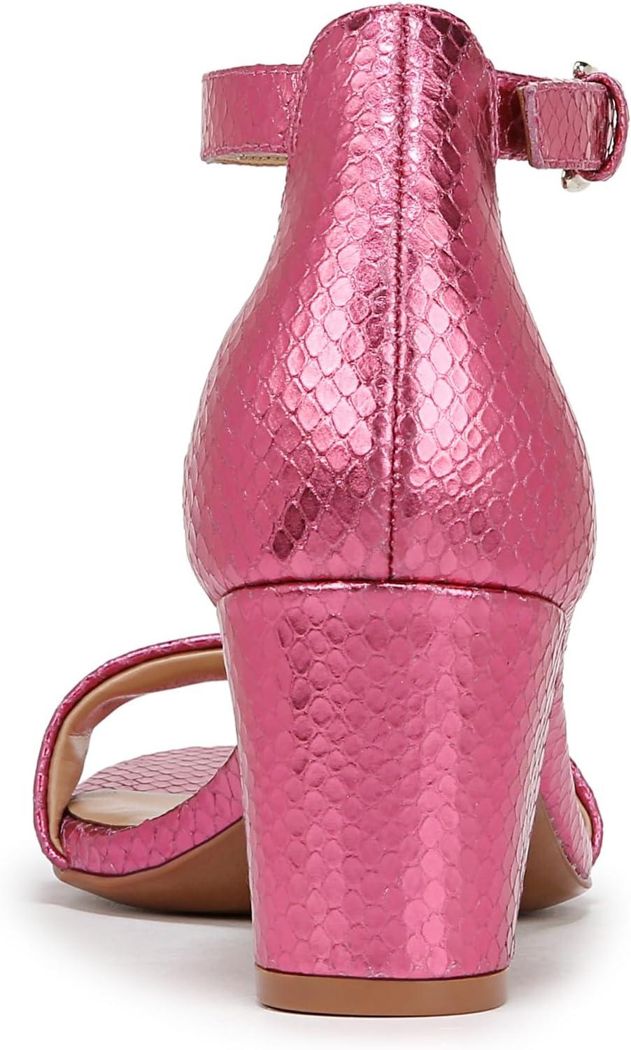 imageNaturalizer Womens Vera Ankle Strap Block Heel Dress SandalPink Metallic Snake