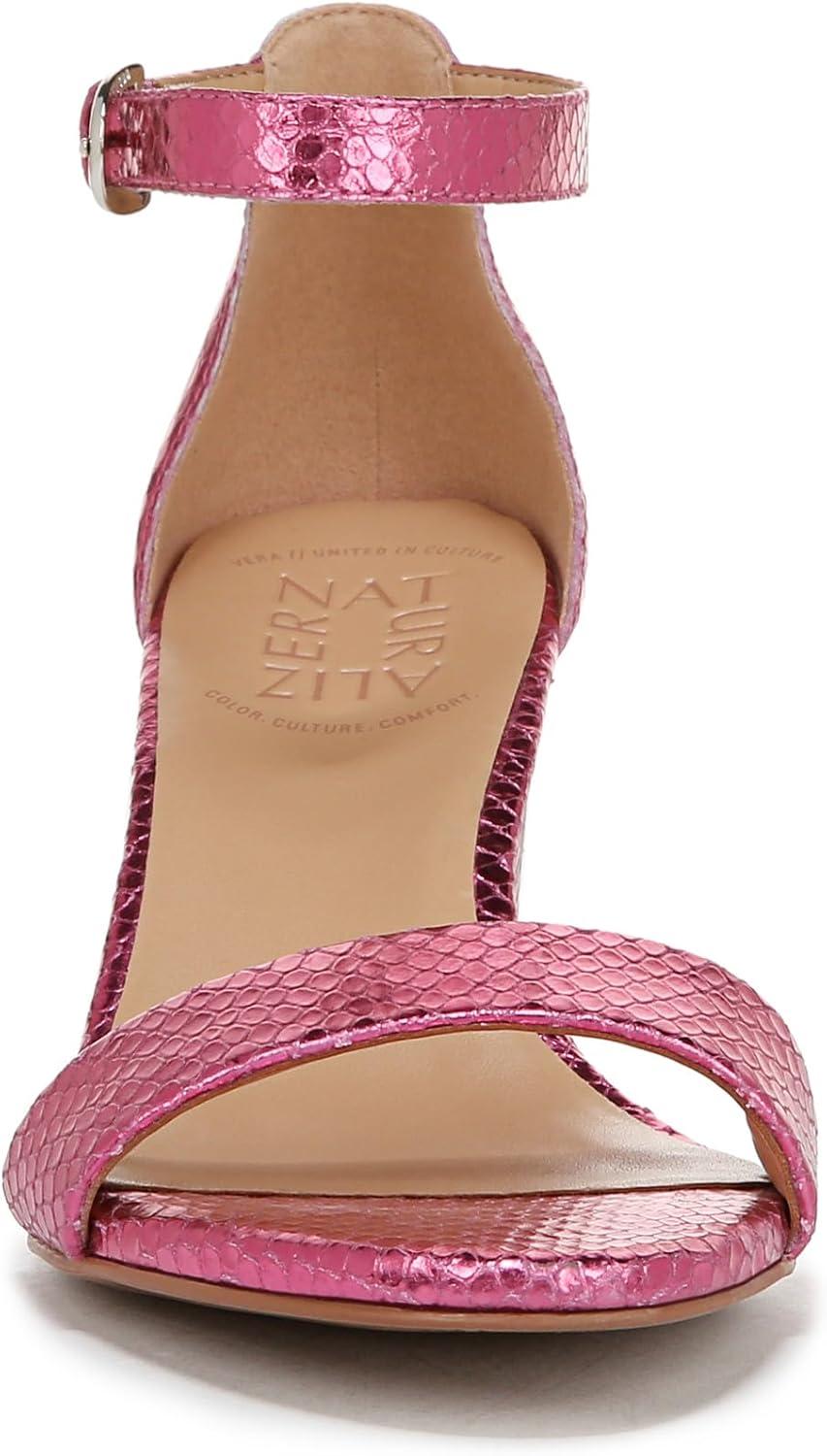 imageNaturalizer Womens Vera Ankle Strap Block Heel Dress SandalPink Metallic Snake