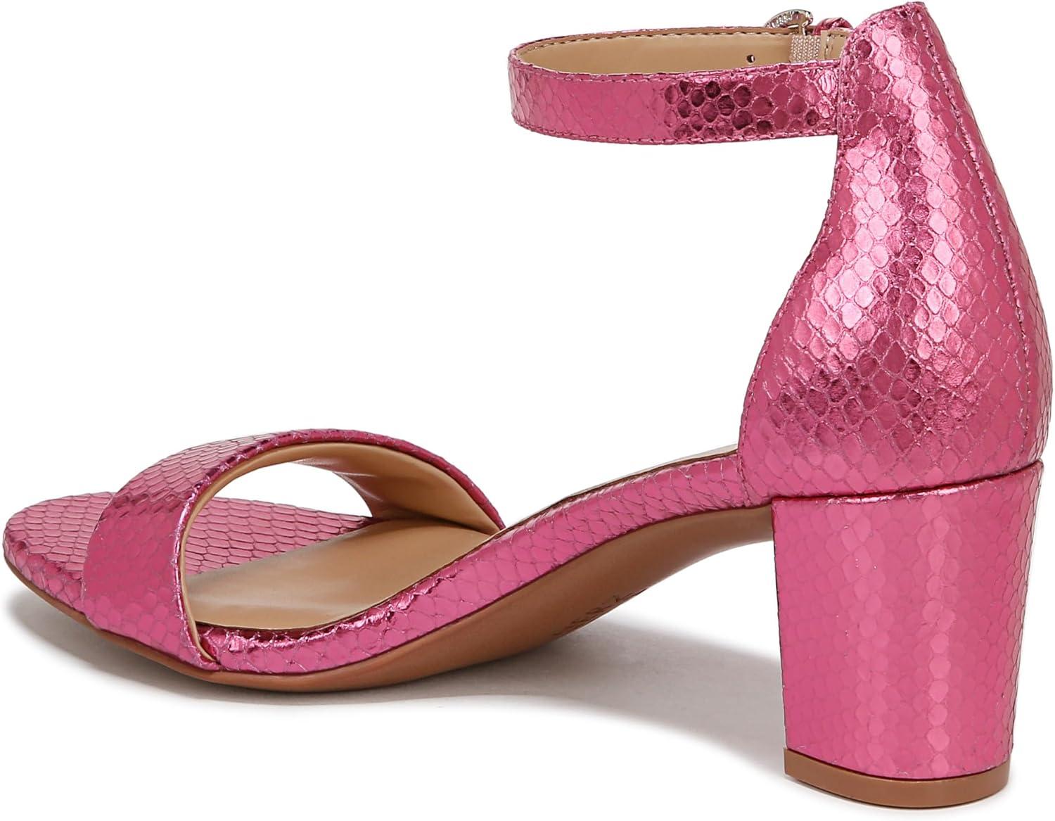imageNaturalizer Womens Vera Ankle Strap Block Heel Dress SandalPink Metallic Snake
