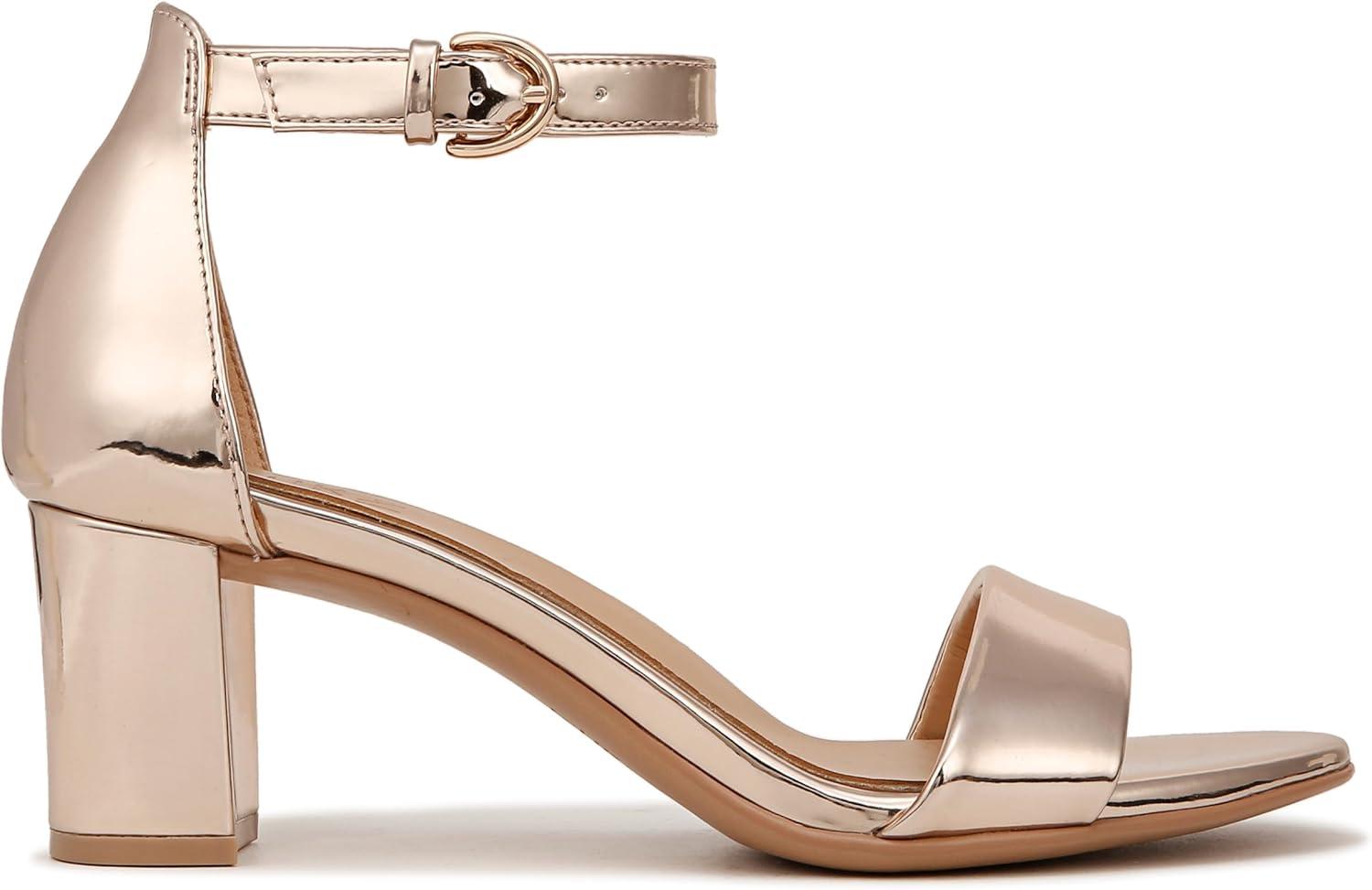 imageNaturalizer Womens Vera Ankle Strap Block Heel Dress SandalRose Gold Faux Leather