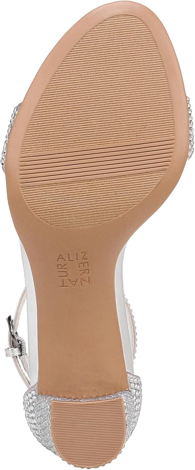 imageNaturalizer Womens Vera Ankle Strap Block Heel Dress SandalSilver Glitz