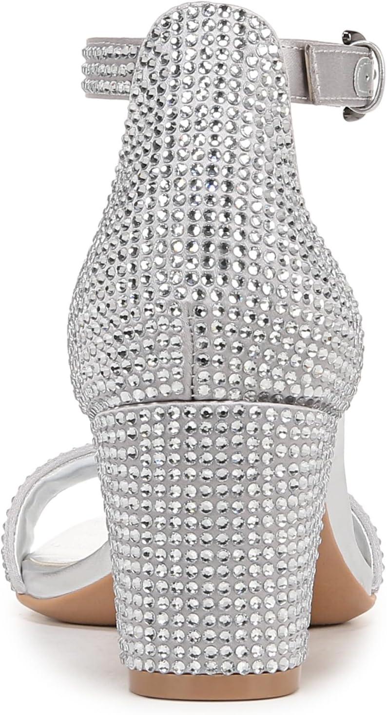 imageNaturalizer Womens Vera Ankle Strap Block Heel Dress SandalSilver Glitz