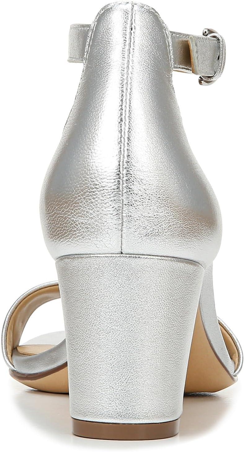 imageNaturalizer Womens Vera Ankle Strap Block Heel Dress SandalSilver Leather
