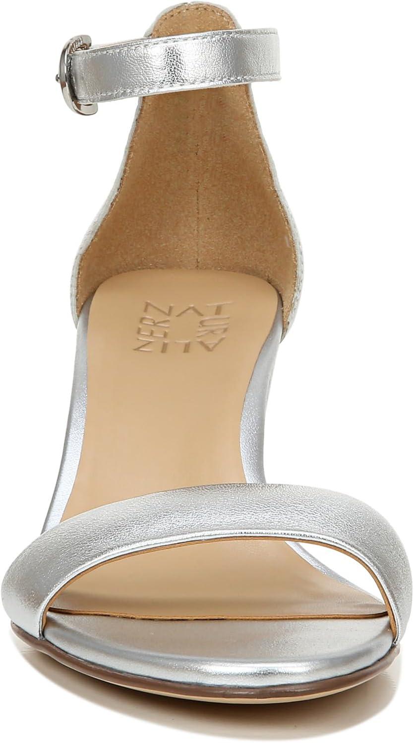 imageNaturalizer Womens Vera Ankle Strap Block Heel Dress SandalSilver Leather