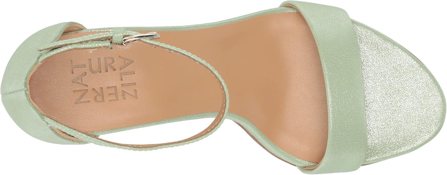imageNaturalizer Womens Vera Ankle Strap Block Heel Dress SandalSpring Mint Metallic Leather