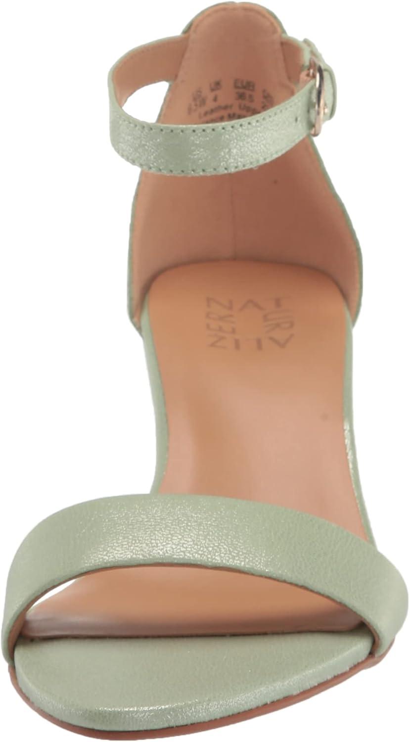 imageNaturalizer Womens Vera Ankle Strap Block Heel Dress SandalSpring Mint Metallic Leather
