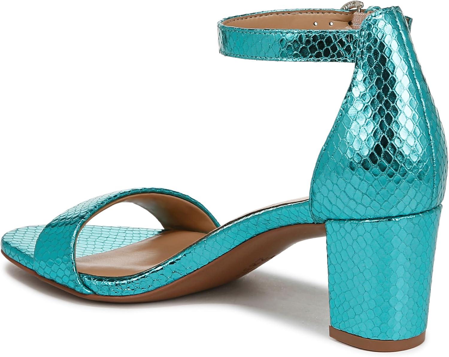 imageNaturalizer Womens Vera Ankle Strap Block Heel Dress SandalTeal Metallic Snake