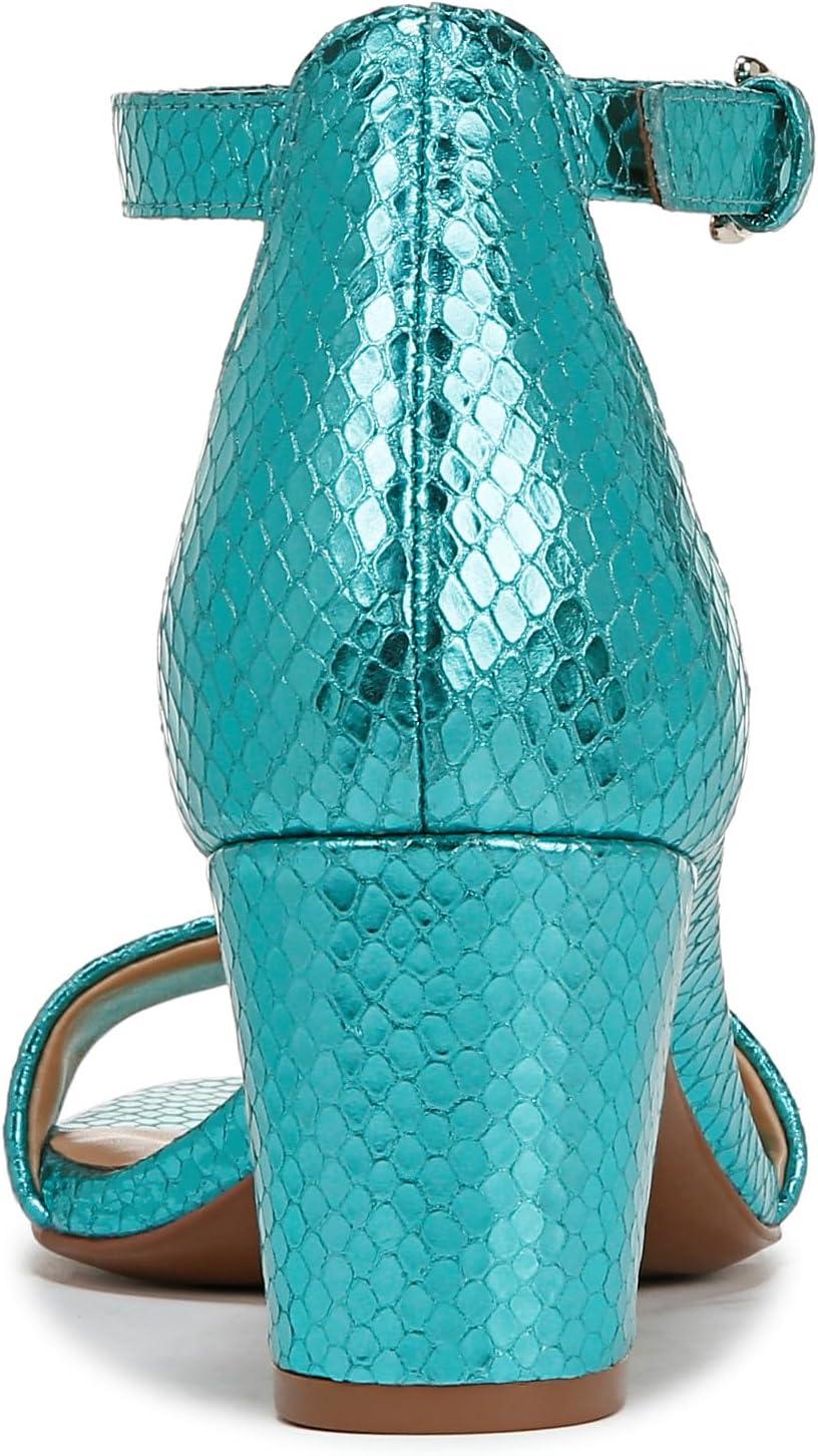 imageNaturalizer Womens Vera Ankle Strap Block Heel Dress SandalTeal Metallic Snake