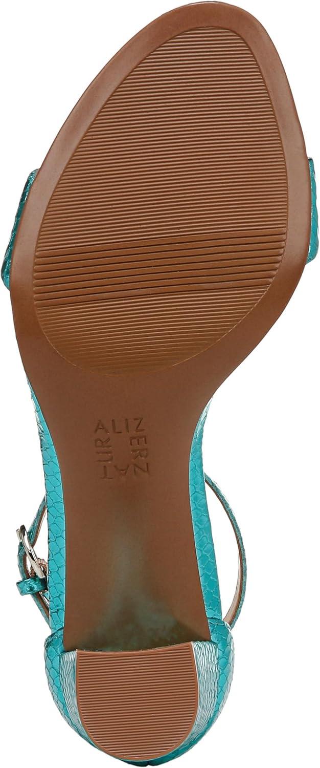 imageNaturalizer Womens Vera Ankle Strap Block Heel Dress SandalTeal Metallic Snake