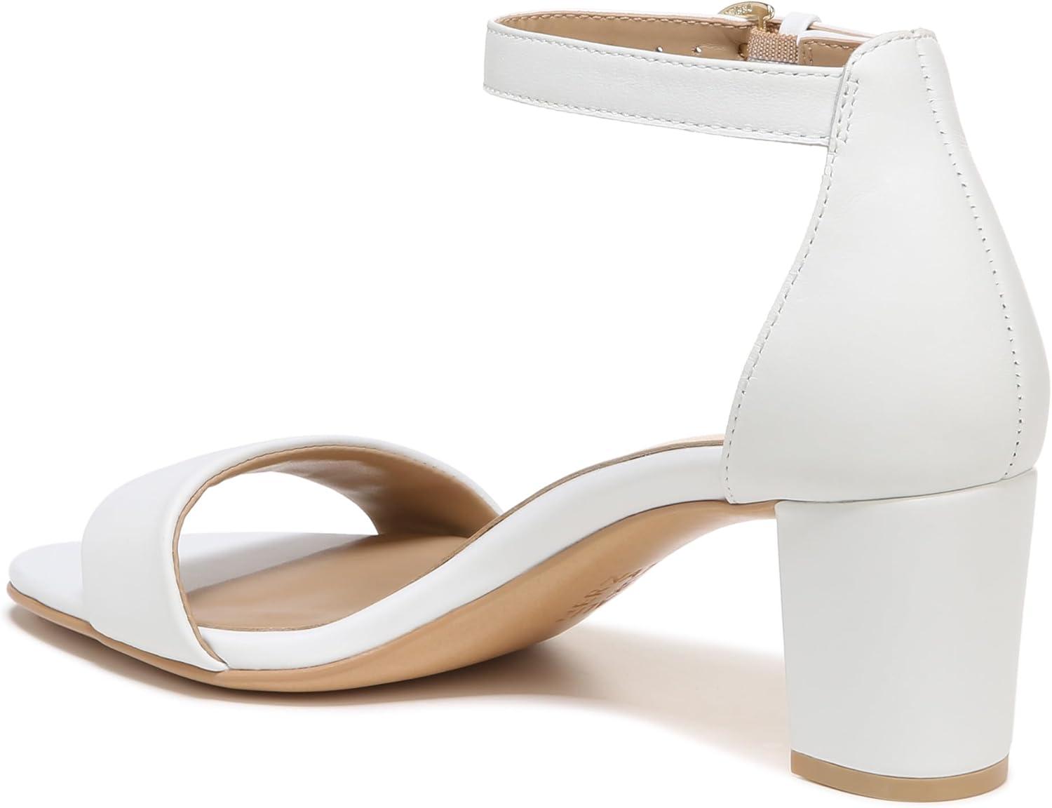 imageNaturalizer Womens Vera Ankle Strap Block Heel Dress SandalWhite Leather