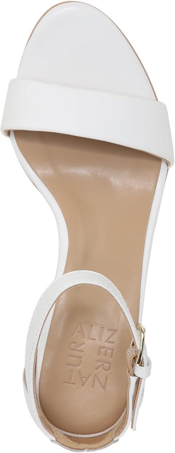 imageNaturalizer Womens Vera Ankle Strap Block Heel Dress SandalWhite Leather