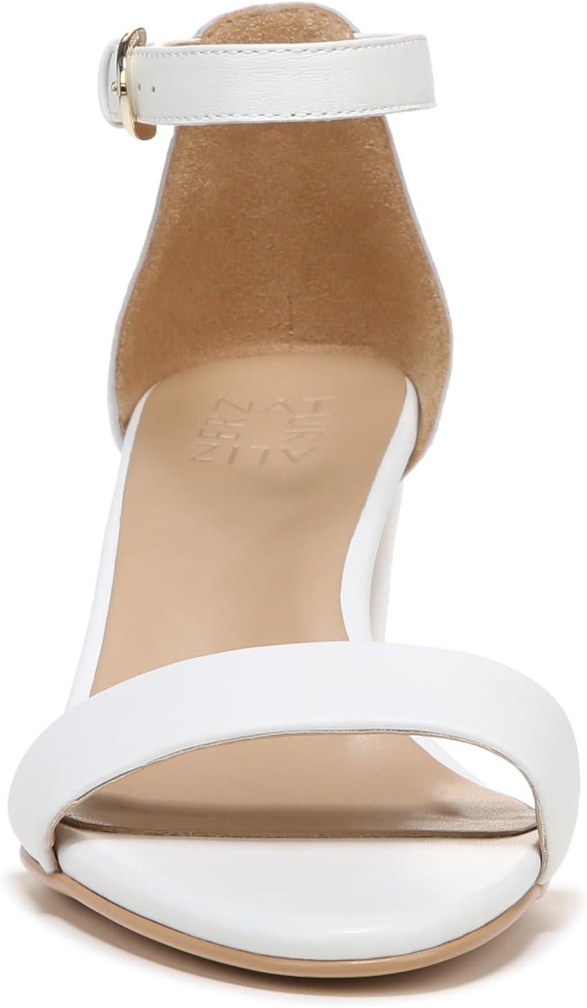 imageNaturalizer Womens Vera Ankle Strap Block Heel Dress SandalWhite Leather