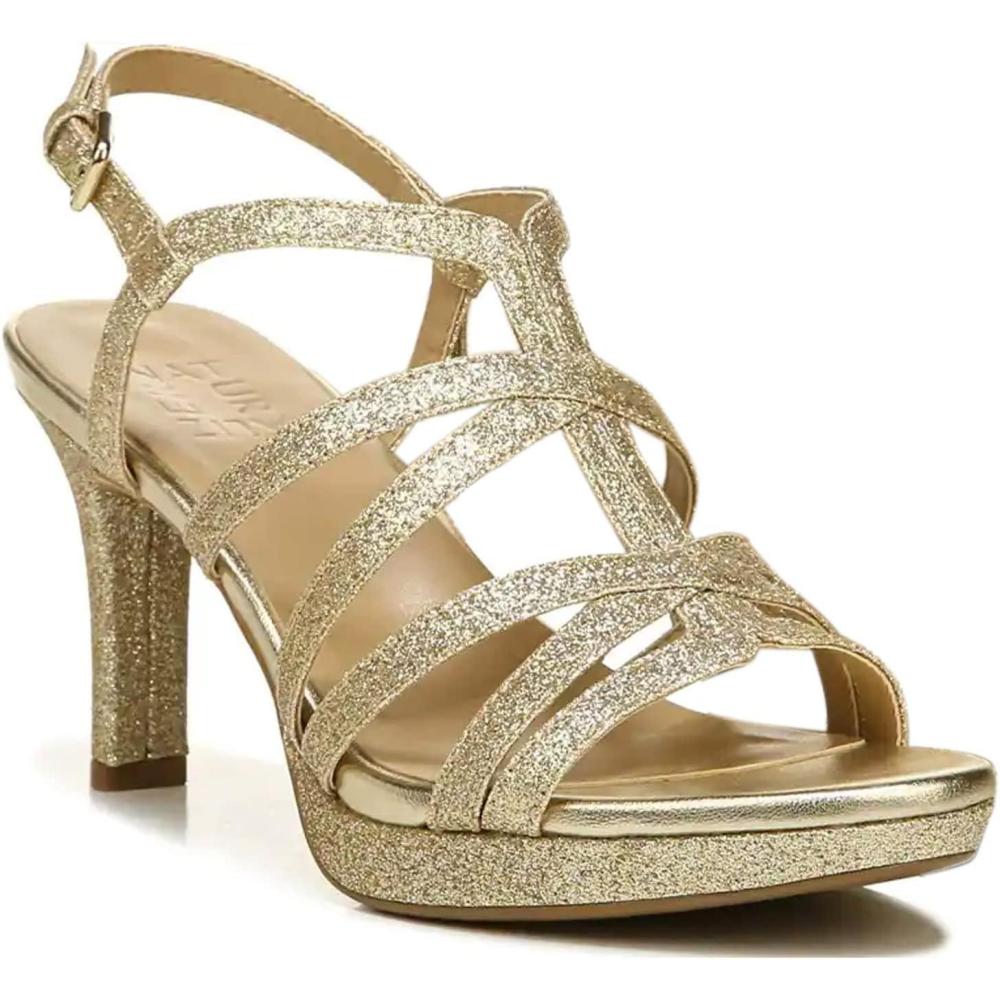 imageNaturalizer Womens Baylor Strappy High Heel SandalGold Glitter