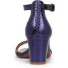 imageNaturalizer Womens Vera Ankle Strap Block Heel Dress SandalDusk Blue Metallic Snake
