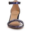 imageNaturalizer Womens Vera Ankle Strap Block Heel Dress SandalDusk Blue Metallic Snake