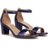 imageNaturalizer Womens Vera Ankle Strap Block Heel Dress SandalDusk Blue Metallic Snake