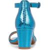 imageNaturalizer Womens Vera Ankle Strap Block Heel Dress SandalLight Blue Metallic Snake
