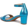 imageNaturalizer Womens Vera Ankle Strap Block Heel Dress SandalLight Blue Metallic Snake
