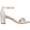 imageNaturalizer Womens Vera Ankle Strap Block Heel Dress SandalMetallic Silver Rhinestone