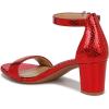 imageNaturalizer Womens Vera Ankle Strap Block Heel Dress SandalRed Metallic Snake