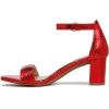 imageNaturalizer Womens Vera Ankle Strap Block Heel Dress SandalRed Metallic Snake