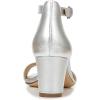 imageNaturalizer Womens Vera Ankle Strap Block Heel Dress SandalSilver Leather