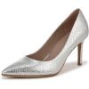 imageNaturalizer Womens Anna Pointed Toe High Heel PumpSilver Metallic Snake