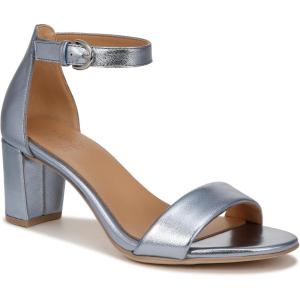 imageNaturalizer Womens Vera Ankle Strap Block Heel Dress SandalLight Blue Metallic Leather