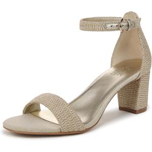 imageNaturalizer Womens Vera Ankle Strap Block Heel Dress SandalNaturalGold Multi