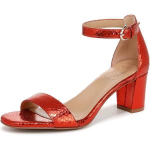 imageNaturalizer Womens Vera Ankle Strap Block Heel Dress SandalOrange Metallic Snake