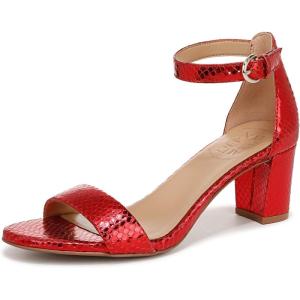 imageNaturalizer Womens Vera Ankle Strap Block Heel Dress SandalRed Metallic Snake