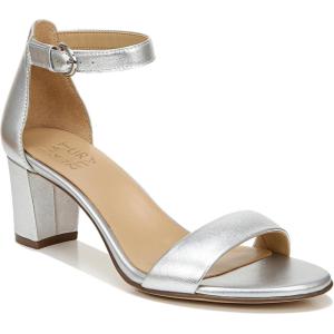 imageNaturalizer Womens Vera Ankle Strap Block Heel Dress SandalSilver Leather