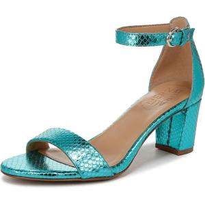 imageNaturalizer Womens Vera Ankle Strap Block Heel Dress SandalTeal Metallic Snake