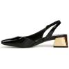 imageNaturalizer Womens Jayla Low Heel Slingback Dress ShoeBlack Faux Leather