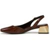 imageNaturalizer Womens Jayla Low Heel Slingback Dress ShoeCappuccino Brown Faux Leather